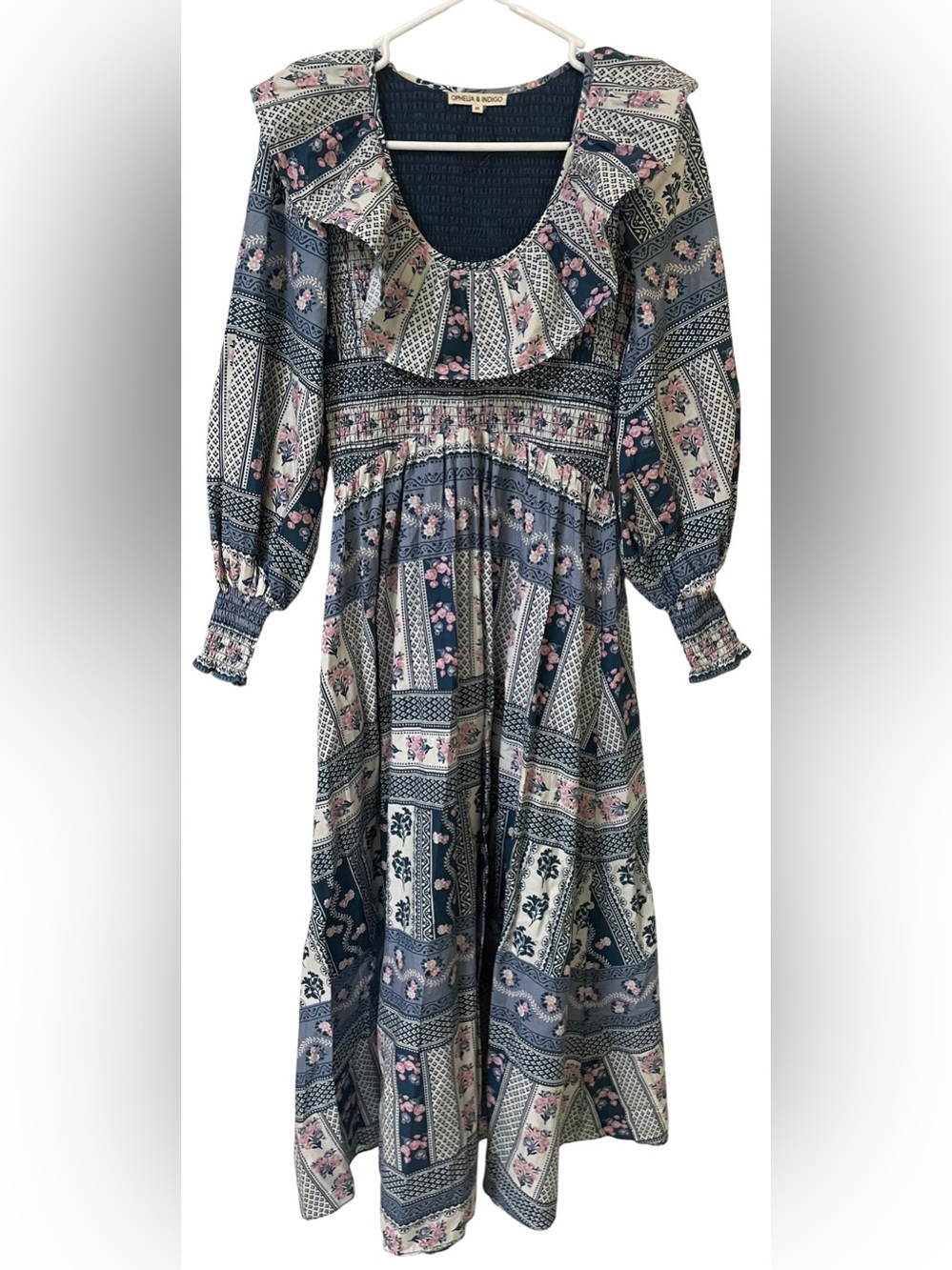 Ophelia & Indigo Dress XS XSmall Clementina Floral Midi Prairie Cottagecore Boho